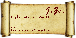 Gyémánt Zsolt névjegykártya